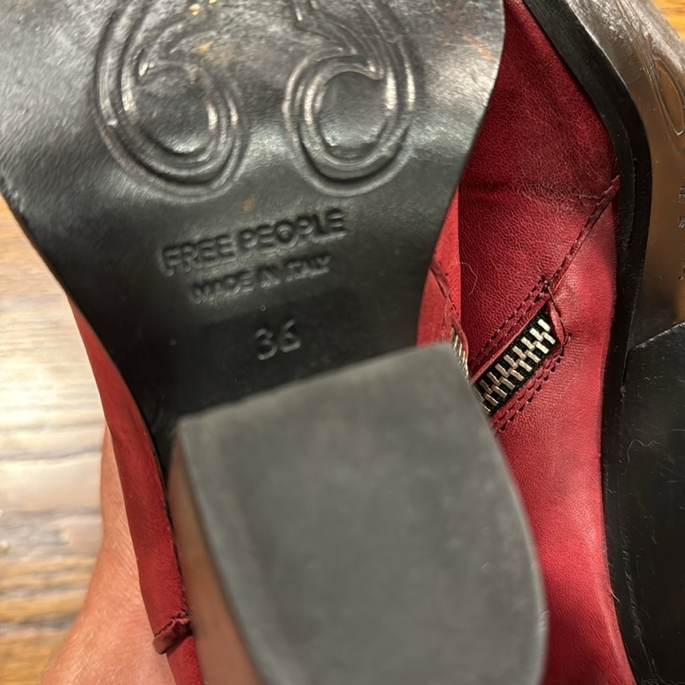 Free People Brayden Italian-crafted leather Western Boots Size 36 / 6 Brandywine - Picture 8 of 8